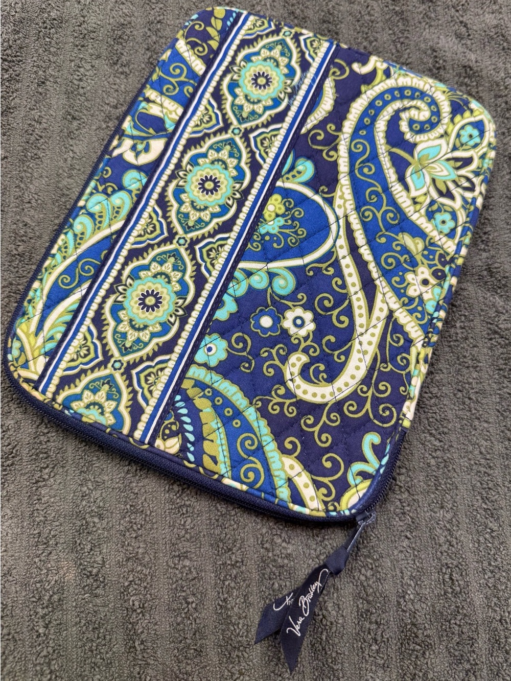 Vera Bradley Rhythm & Blues Quilted Tablet Sleeve vintage retired